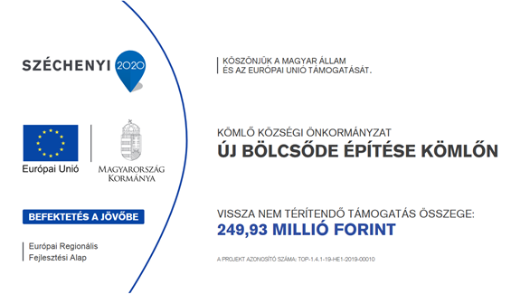 Új bölcsőde építése Kömlőn – a projekt ismertetése